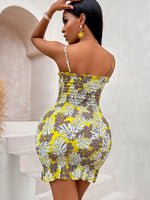 Mini Jurk met V-hals en Bloemenprint - Mini Dresses - Jurkjes.co