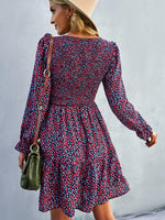 Mini Jurk met V-hals en Bloemenprint - Mini Dresses - Jurkjes.co