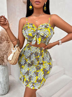 Mini Jurk met V-hals en Bloemenprint - Mini Dresses - Jurkjes.co