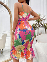 Mini Jurk met V-hals en Bloemenprint - Mini Dresses - Jurkjes.co