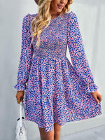 Mini Jurk met V-hals en Bloemenprint - Mini Dresses - Jurkjes.co