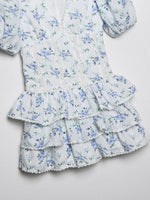 Mini Jurk met V-hals en Bloemenprint - Mini Dresses - Jurkjes.co