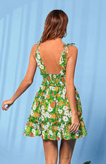 Mini Jurk met V-hals en Bloemenprint - Mini Dresses - Jurkjes.co