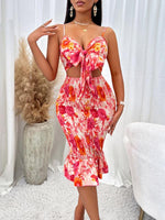 Mini Jurk met V-hals en Bloemenprint - Mini Dresses - Jurkjes.co