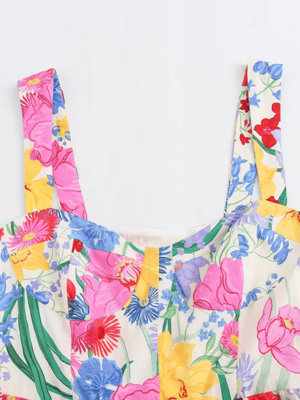 Mini Jurk met V-hals en Bloemenprint - Mini Dresses - Jurkjes.co