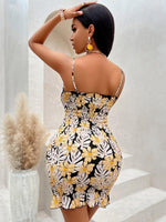 Mini Jurk met V-hals en Bloemenprint - Mini Dresses - Jurkjes.co