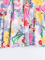 Mini Jurk met V-hals en Bloemenprint - Mini Dresses - Jurkjes.co