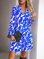 Mini Jurk met V-hals en Bloemenprint - Mini Dresses - Jurkjes.co