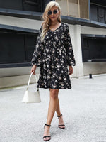 Mini Jurk met V-hals en Bloemenprint - Mini Dresses - Jurkjes.co