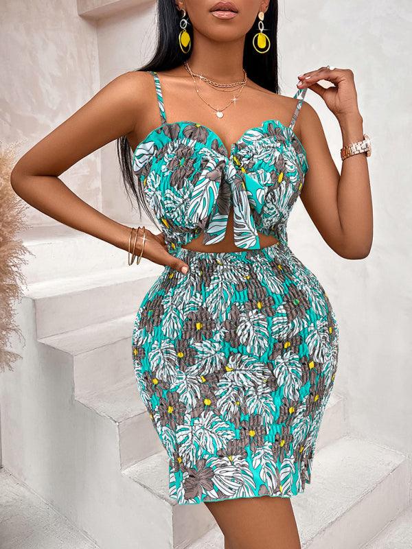 Mini Jurk met V-hals en Bloemenprint - Mini Dresses - Jurkjes.co