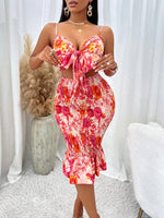 Mini Jurk met V-hals en Bloemenprint - Mini Dresses - Jurkjes.co