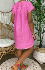 Mini Jurk met V-hals en Effen Kleur - Mini Dresses - Jurkjes.co