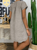 Mini Jurk met V-hals en Effen Kleur - Mini Dresses - Jurkjes.co