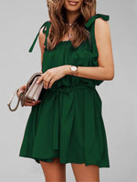 Mini Jurk met V-hals en Elastische Taille - Mini Dresses - Jurkjes.co