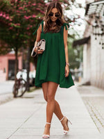 Mini Jurk met V-hals en Elastische Taille - Mini Dresses - Jurkjes.co