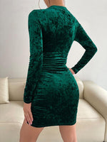 Mini Jurk met V-hals en Fluweel - Mini Dresses - Jurkjes.co