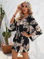 Mini Jurk met V-hals en Geometrisch Design - Mini Dresses - Jurkjes.co