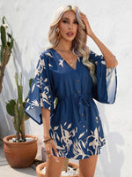 Mini Jurk met V-hals en Geometrisch Design - Mini Dresses - Jurkjes.co