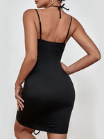 Mini Jurk met V-hals en Gerimpelde Details - Mini Dresses - Jurkjes.co