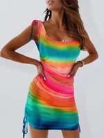 Mini Jurk met V-hals en Gradient Print - Mini Dresses - Jurkjes.co