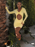 Mini Jurk met V-hals en Kanten Ruffles - Group14 - Jurkjes.co