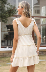 Mini Jurk met V-hals en Laagjesrok - Mini Dresses - Jurkjes.co