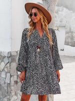 Mini Jurk met V-hals en Leopardenprint - Mini Dresses - Jurkjes.co