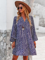 Mini Jurk met V-hals en Leopardenprint - Mini Dresses - Jurkjes.co