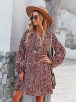 Mini Jurk met V-hals en Leopardenprint - Mini Dresses - Jurkjes.co