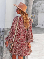 Mini Jurk met V-hals en Leopardenprint - Mini Dresses - Jurkjes.co