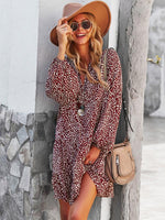 Mini Jurk met V-hals en Leopardenprint - Mini Dresses - Jurkjes.co