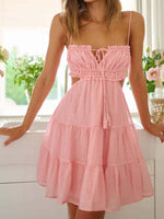 Mini Jurk met V-hals en Luchtige Mouwen - Mini Dresses - Jurkjes.co