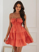 Mini Jurk met V-hals en Luchtige Mouwen - Mini Dresses - Jurkjes.co