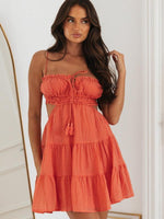 Mini Jurk met V-hals en Luchtige Mouwen - Mini Dresses - Jurkjes.co