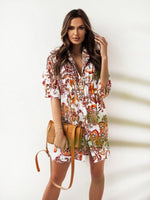 Mini Jurk met V-hals en Paisleyprint - Mini Dresses - Jurkjes.co