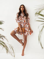 Mini Jurk met V-hals en Paisleyprint - Mini Dresses - Jurkjes.co