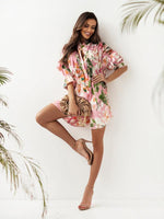 Mini Jurk met V-hals en Paisleyprint - Mini Dresses - Jurkjes.co