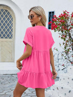 Mini Jurk met V-hals en Plooirok - Mini Dresses - Jurkjes.co