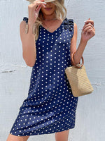 Mini Jurk met V-hals en Polka Dots - Group3 - Jurkjes.co