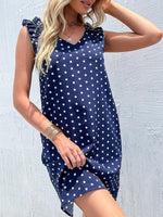 Mini Jurk met V-hals en Polka Dots - Group3 - Jurkjes.co