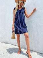 Mini Jurk met V-hals en Polka Dots - Group3 - Jurkjes.co