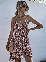 Mini Jurk met V-hals en Polka Dots - Mini Dresses - Jurkjes.co
