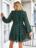 Mini Jurk met V-hals en Polka Dots - Mini Dresses - Jurkjes.co