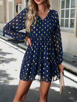 Mini Jurk met V-hals en Polka Dots - Mini Dresses - Jurkjes.co