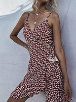 Mini Jurk met V-hals en Polka Dots - Mini Dresses - Jurkjes.co