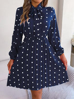 Mini Jurk met V-hals en Polkadot Print - Mini Dresses - Jurkjes.co