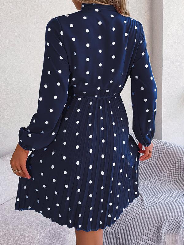 Mini Jurk met V-hals en Polkadot Print - Mini Dresses - Jurkjes.co