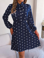 Mini Jurk met V-hals en Polkadot Print - Mini Dresses - Jurkjes.co
