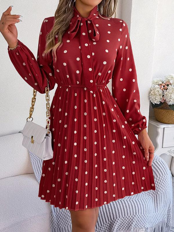 Mini Jurk met V-hals en Polkadot Print - Mini Dresses - Jurkjes.co