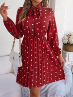 Mini Jurk met V-hals en Polkadot Print - Mini Dresses - Jurkjes.co